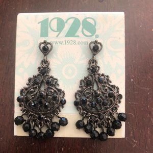 Black crystal 1928 Earrings